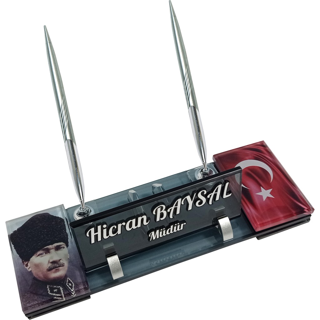 Sentez Masa Üstü İsimlik Atatürk Kristal Masa Isimliği - Gümüş Diğer Fiyatı