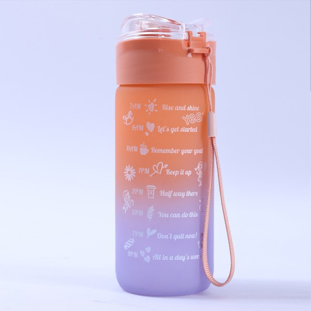Sentk 500 ml Motivasyonel Çift Renk Matara Askılı Su Matarası Turuncu Cam Su Şişesi Suluk Bpa Içermez Matara Fiyatı
