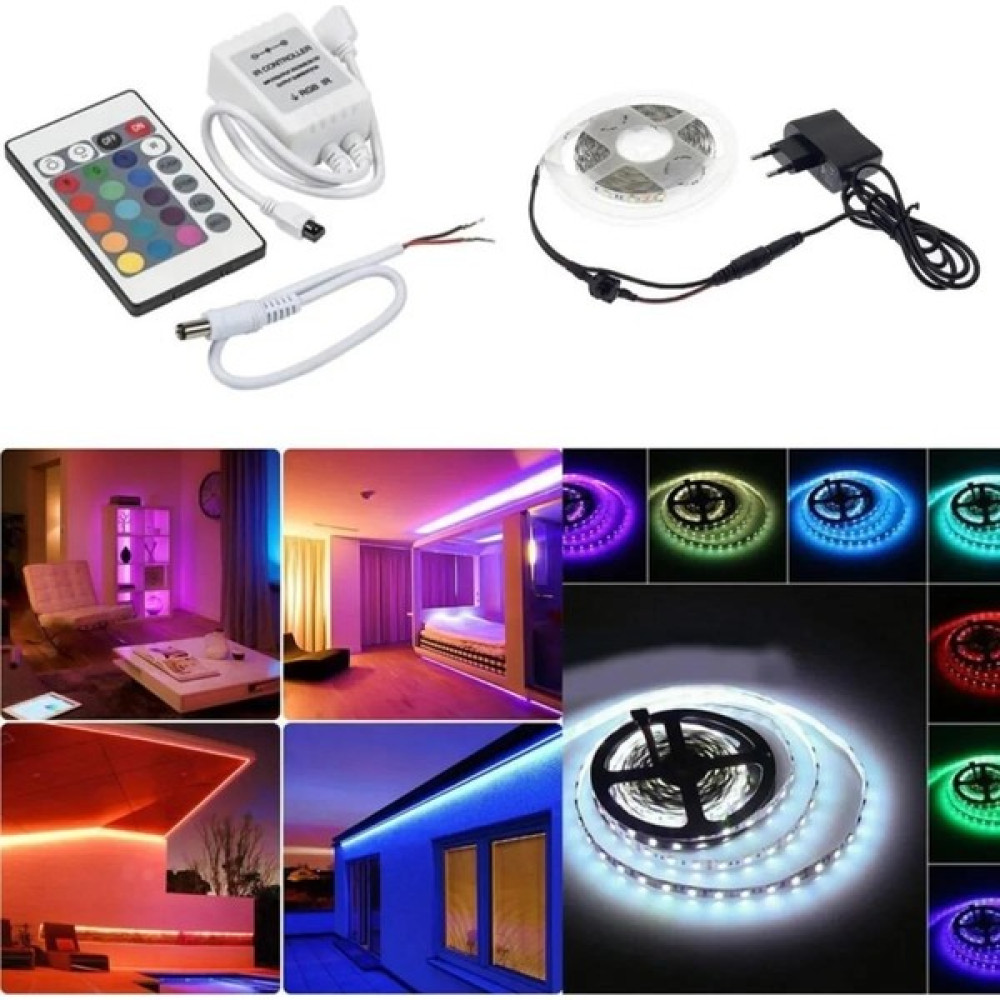 Sentk Yapışkanlı 5 Metre Rgb İç Mekan Şerit Led+Kumanda+Adaptör Oyuncu Led Aydınlatmalar Fiyatı