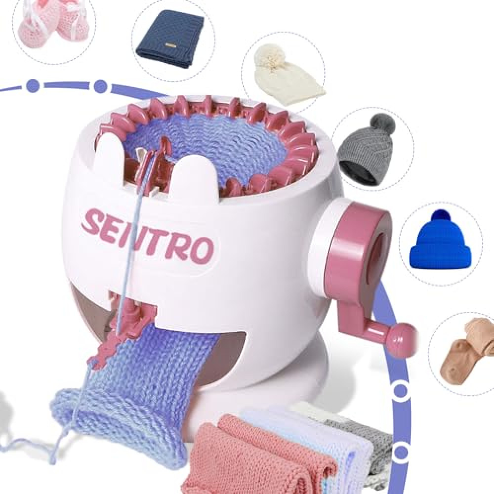 SENTRO Knitting Machine, 22 Needles Knitting Machines for Kids, Crochet Knitting Machine Kit for Sock/Hat/Pumpkin