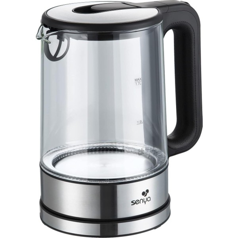 Senya Without Tea Lover, Elektrikli Su Isıtıcısı, Kablosuz, Cam, 1,7 L, 360° Döndürme, 2200 W - Gümüş Su Isıtıcıları / Kettle Fiyatı