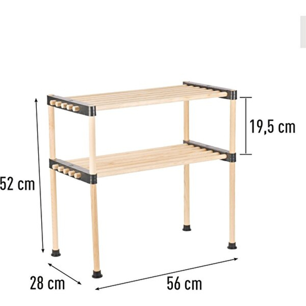 Seowood Ahşap 2 Katlı Çok Amaçlı Modüler Raf 56 cm Genişlik - MDF & Suntalam Gardrop & Dolap Fiyatı