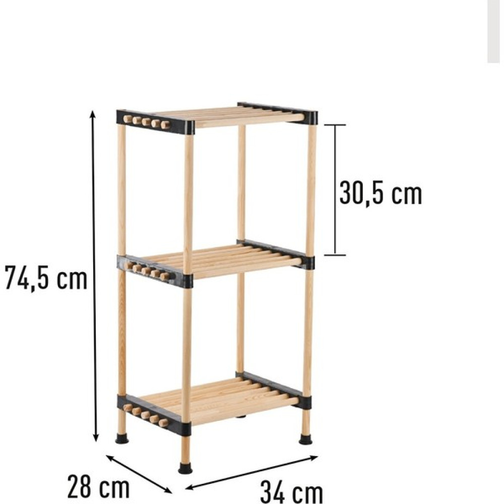 Seowood Ahşap 3 Katlı Çok Amaçlı Modüler Raf 34 cm Genişlik - MDF & Suntalam Gardrop & Dolap Fiyatı