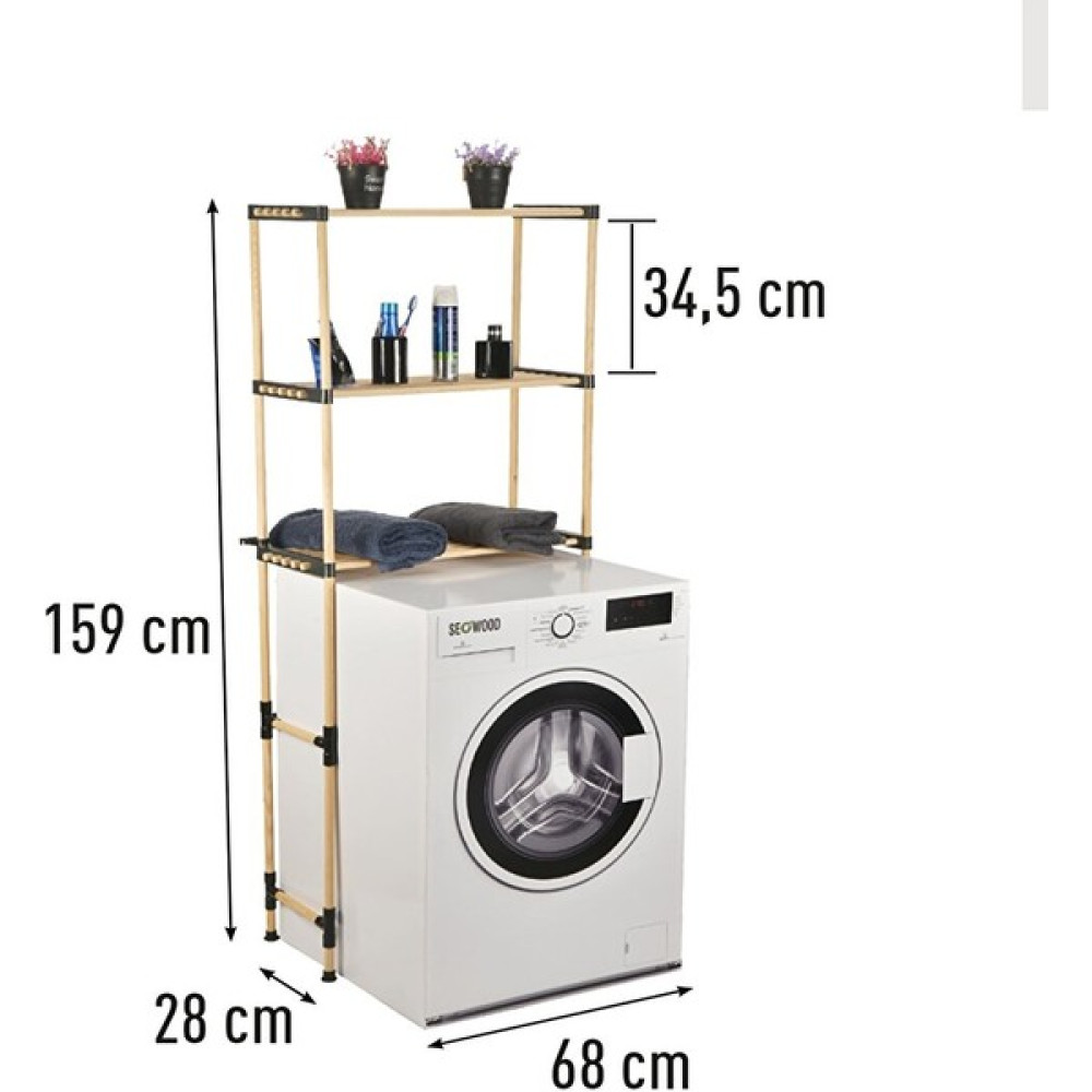 Seowood Ahşap 3 Katlı Çok Amaçlı Modüler Raf 68 cm Genişlik - MDF & Suntalam Gardrop & Dolap Fiyatı