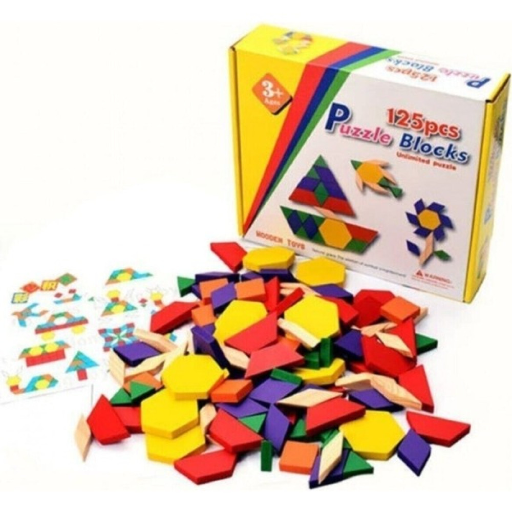 Sepete Gelsin Sepetegelsin Wooden Toys 125 Parça Ahşap Eğitici Tangram Puzzle Blok Seti Eğitici Oyuncak Fiyatı