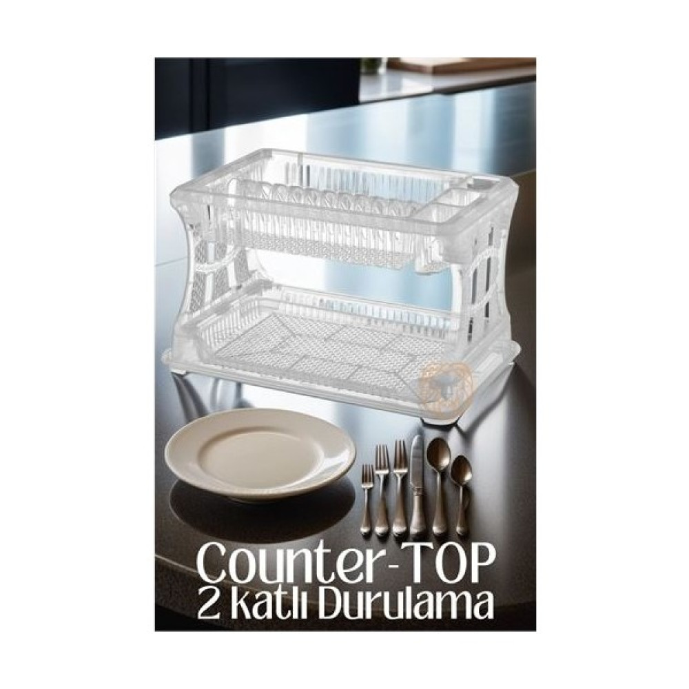 Sepetin Burada Counter-Top 2 Katlı Bulaşıklık Şeffaf 719337 - Renkli Pratik Mutfak Gereçleri Fiyatı