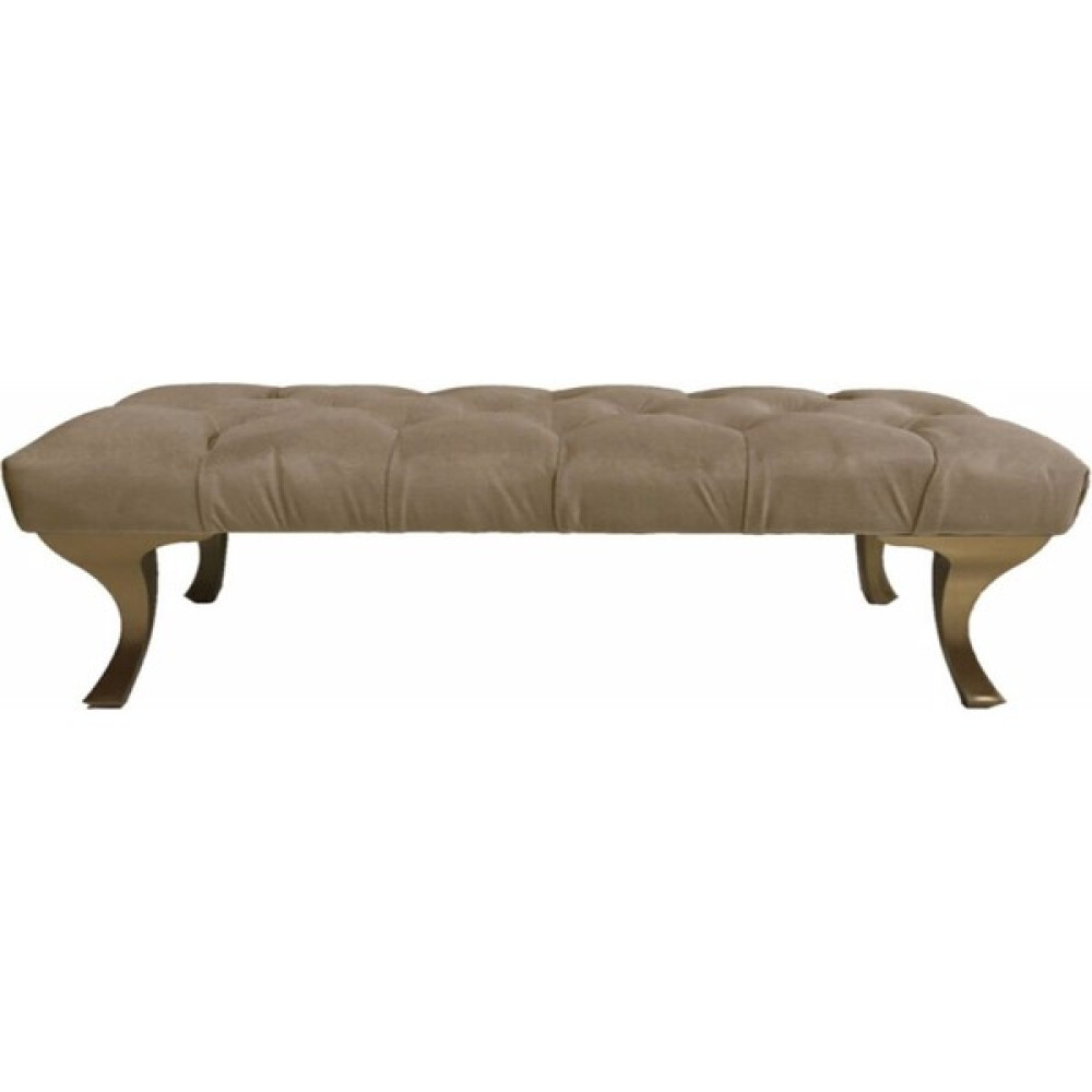 Sepetten Evine 75X45 Kapitoneli Bench Puf Gold Ayak - Bej Puf Fiyatı