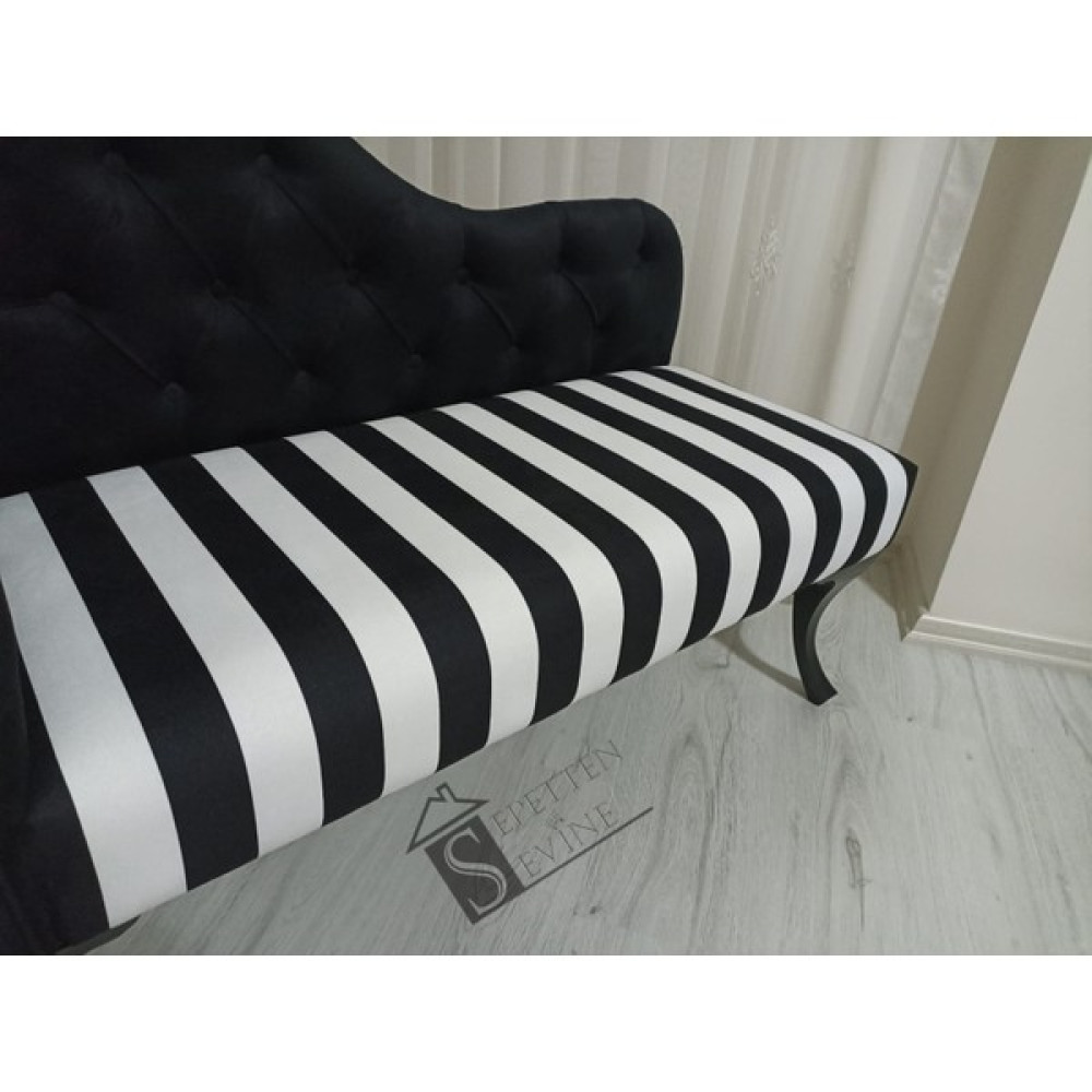 Sepetten Evine Yeni Nesil Siyah Beyaz Köşe Koltuğu, Zebra Josefin Koltuk Siyah Ayak 130 cm - Siyah - Beyaz Tekli Koltuk & Berjer Fiyatı