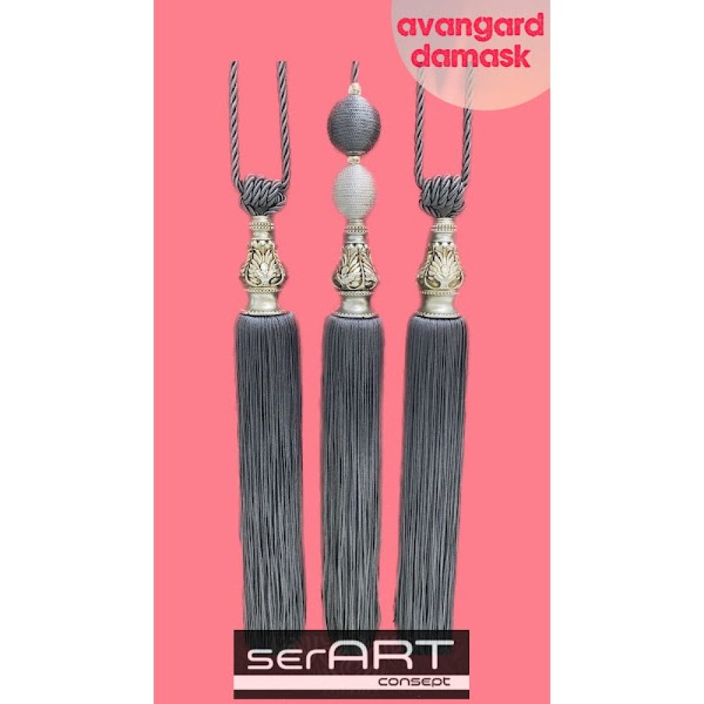 Ser Art Fon Perde Bağcık Damask Gümüş Kukalı 3 Lü Set Tavan Bağlama Kruvaze Toplama Sarkıtlı Bracol Krem Perde Aksesuarı Fiyatı