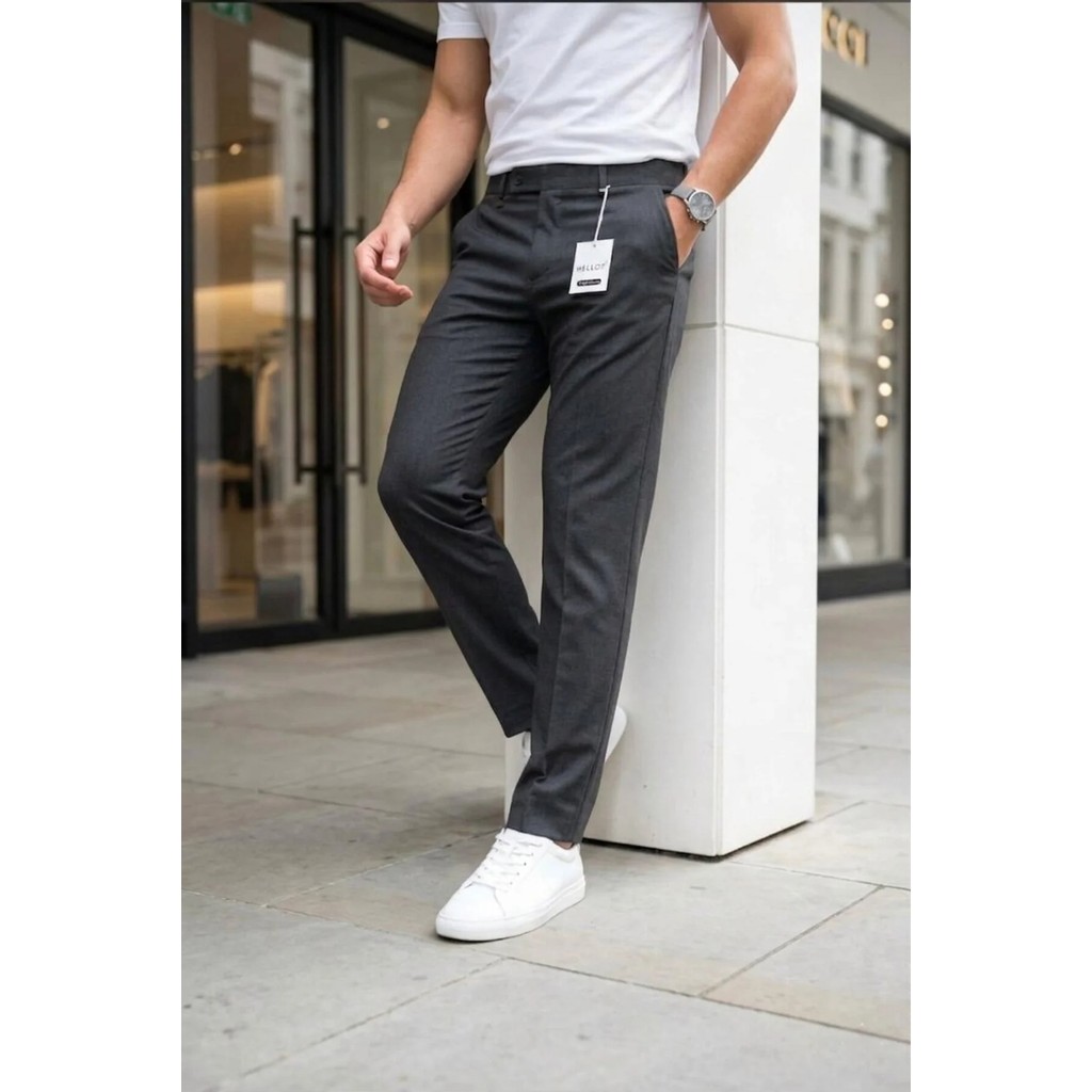 Ser Joven Erkek Antrasit Slim Fit Likralı Yan Cep Bilek Boy Düz Kumaş Pantolon Erkek Pantolon Fiyatı