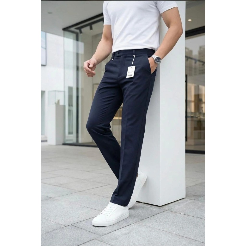Ser Joven Erkek Lacivert Slim Fit Likralı Yan Cep Bilek Boy Düz Kumaş Pantolon Erkek Pantolon Fiyatı