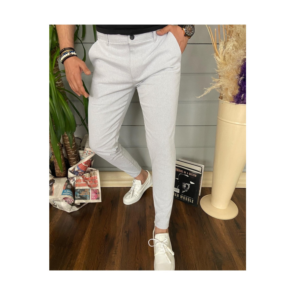 Ser Joven Erkek Slim Fit Açık Gri Keten Pantolon 30 Beden Kadın Pantolon Fiyatı