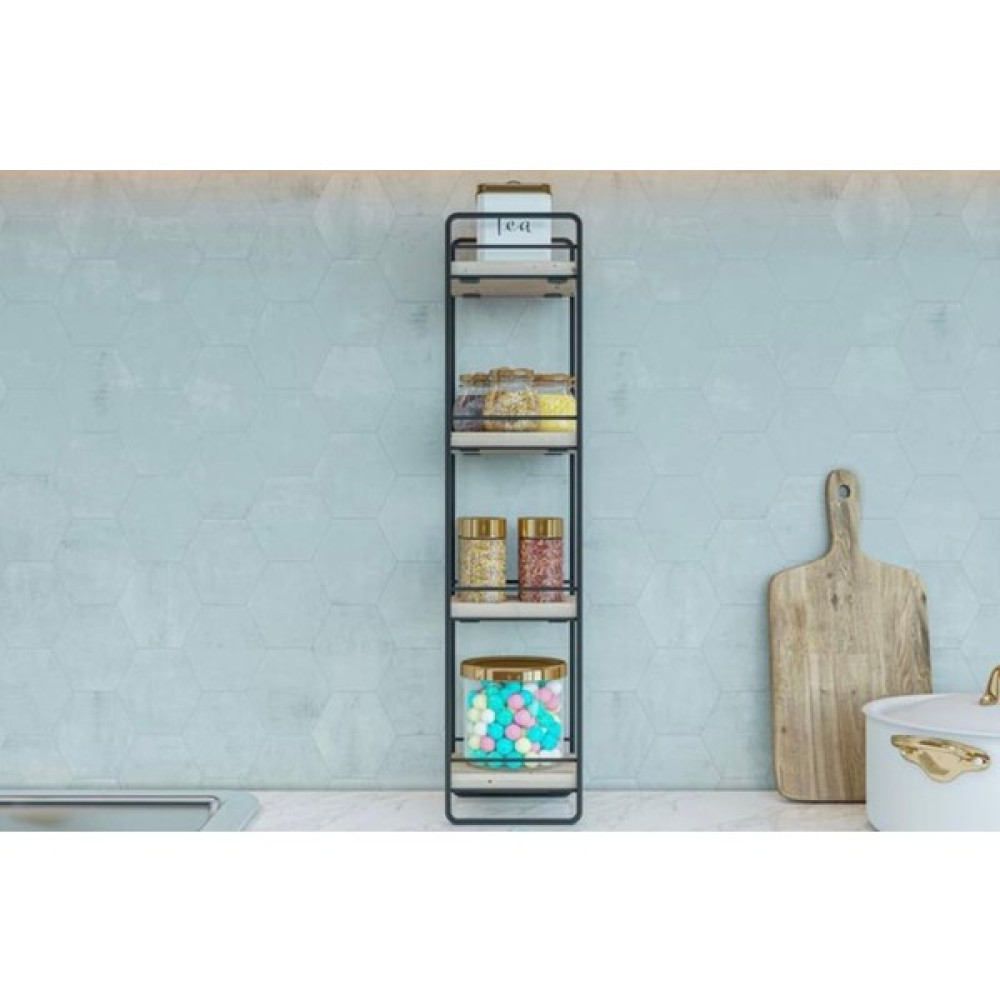 Sera Design Sıdney Metal Mutfak-Banyo Rafı - Siyah Duvar Rafı Fiyatı