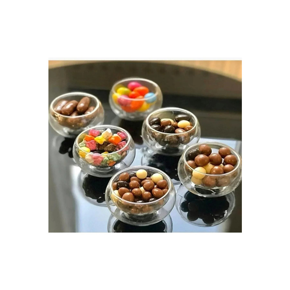 Seram Collection 6 Lı Çift Cidarlı Mini Sosluk Drajelik Lokumluk Çerezlik Isıya Dayanıklı 6lı Borosilikat Kase Sos Kase Fiyatı