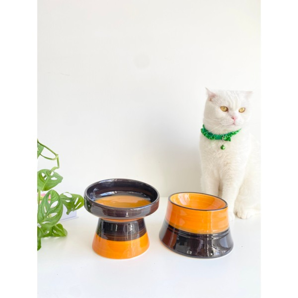 Seramik Kedi ve Köpek Mama Su Kabı (Siyah Sarı & Colorful Moon Siyah Sarı- Gökkuşağı- 2'li) - Çok Renkli Evcil Hayvan Ürünleri Fiyatı