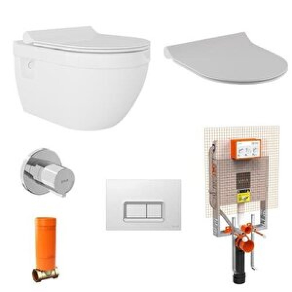 Seramiksan Neon Rim-out Asma Klozet+duroplast Kapak+vitra Gömme Rezervuar Set Klozet Fiyatı