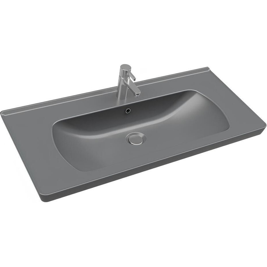 Seramiksan Saturn 100X45 cm Mat Antrasit Etajer Uyumlu Lavabo A142031K - 100 cm SSD / Solid State Drive Fiyatı