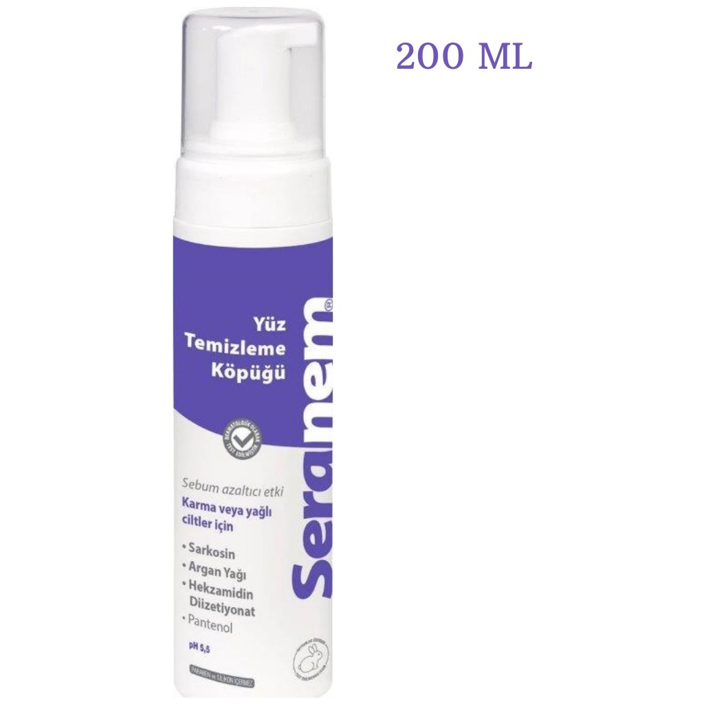 Seranem Arındırıcı Yüz Temizleme Köpüğü 200 ml Yağlı Ciltler İçin Argan Yağı İçerir Diğer Fiyatı