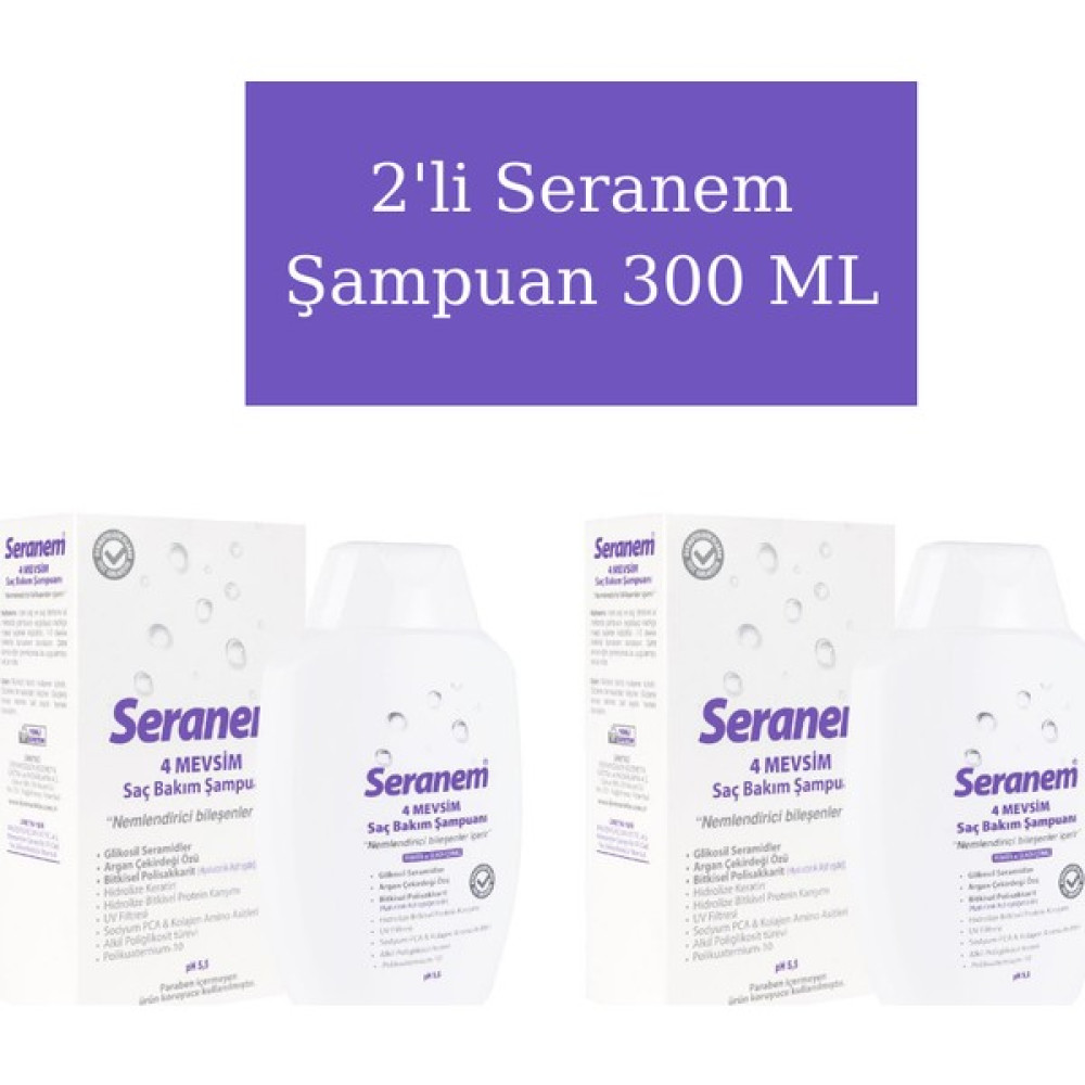 Seranem Nemlendirici Keratin 4 Mevsim Saç Bakım Şampuanı 300 ml x 2 Şampuan ve Saç Kremi Fiyatı