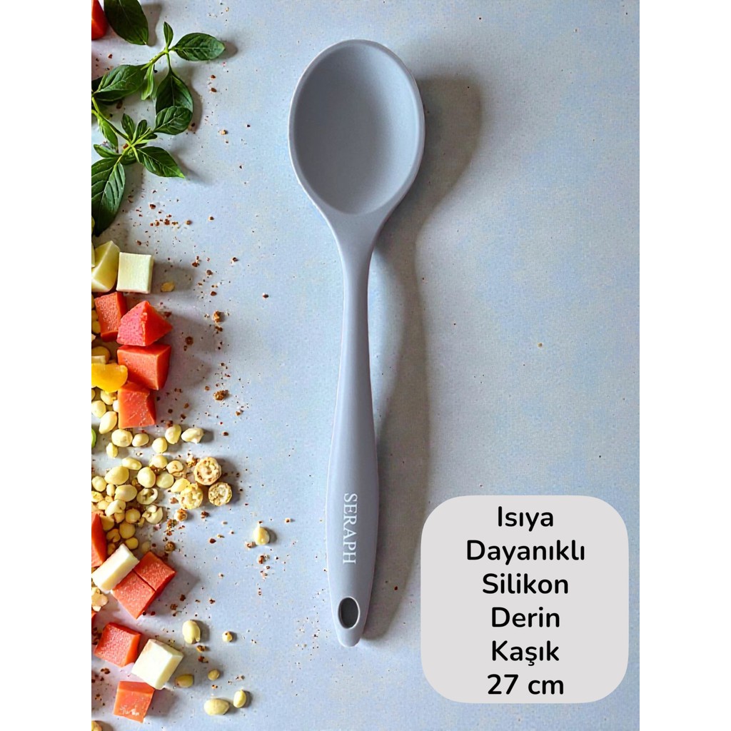 Seraph Isıya Dayanıklı Silikon Derin Kaşık 28 cm 1 Adet - Gri Diğer Fiyatı