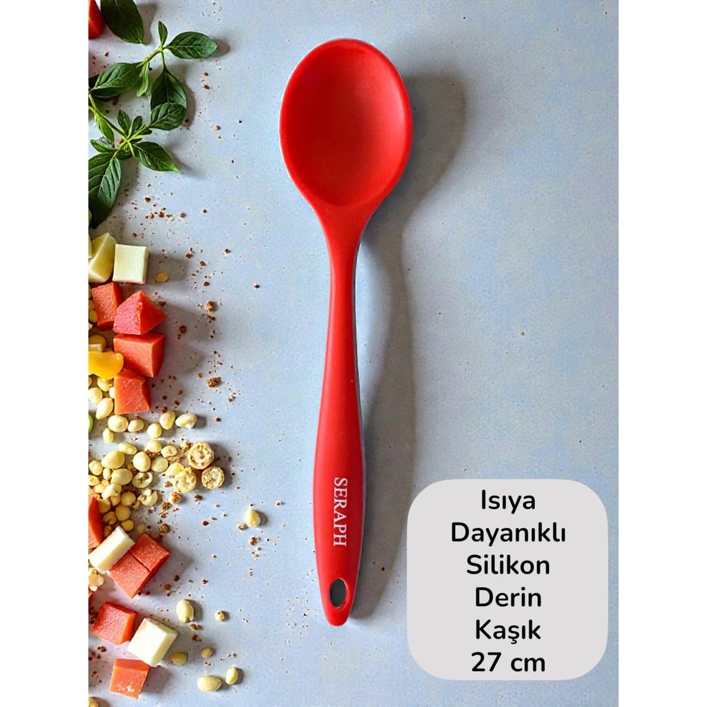 Seraph Isıya Dayanıklı Silikon Derin Kaşık 28 cm 1 Adet - Kırmızı Diğer Fiyatı