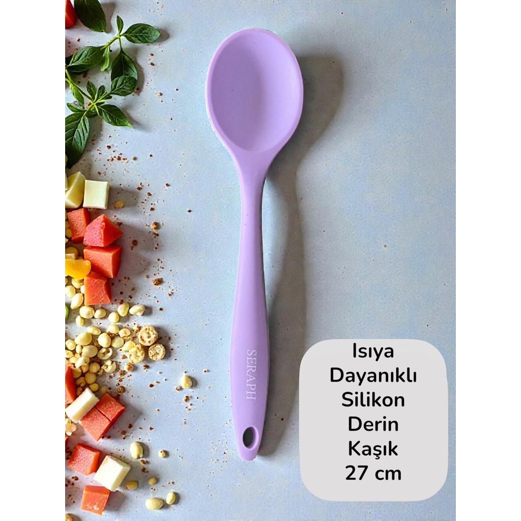 Seraph Isıya Dayanıklı Silikon Derin Kaşık 28 cm 1 Adet - Lila Diğer Fiyatı