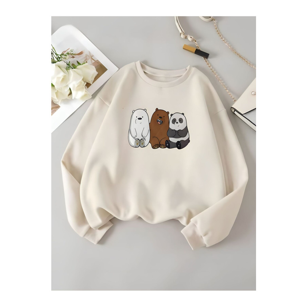 Serays moda Kafadar Ayılar baskılı kız/erkek çocuk sweatshirt 8-9 Yaş Beden Bayan Sweatshirt Fiyatı