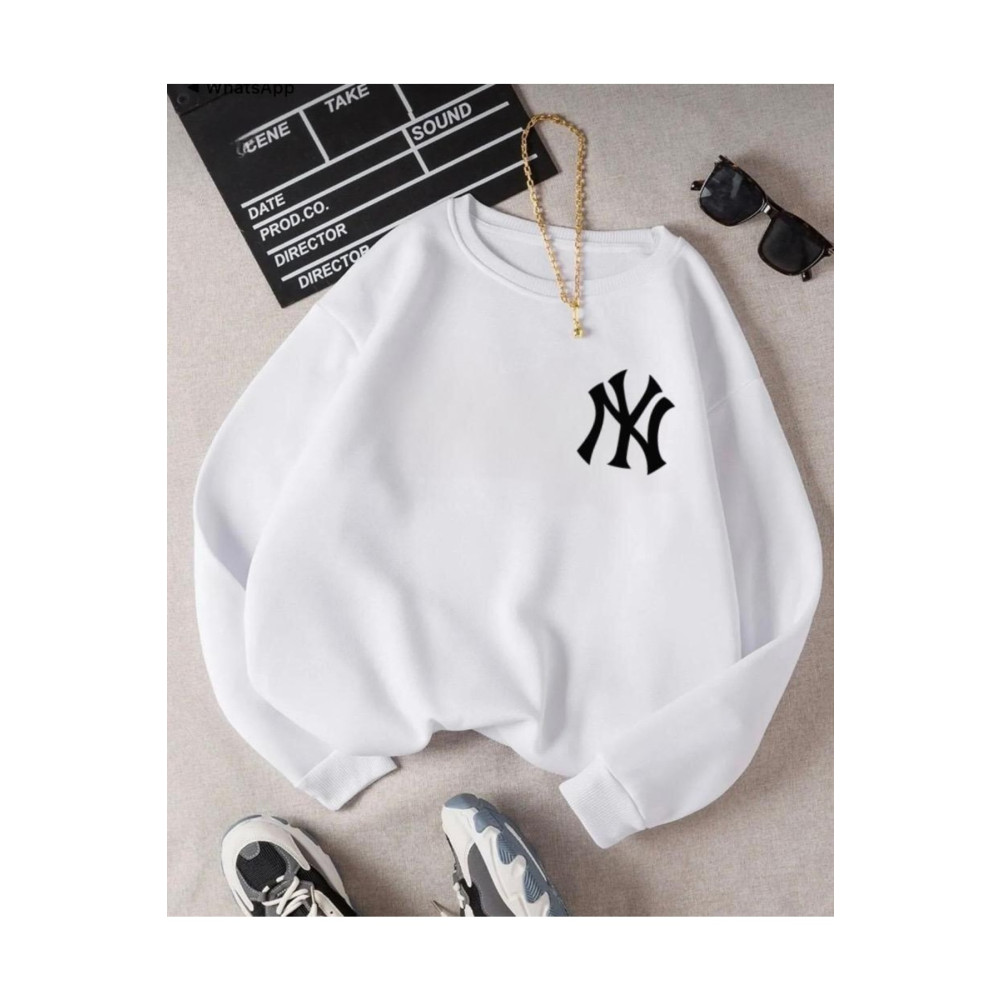 Serays moda New York-Ny Baskılı Kalın Kız Erkek Çocuk Sweatshirt 8-9 Yaş Beden Bayan Sweatshirt Fiyatı