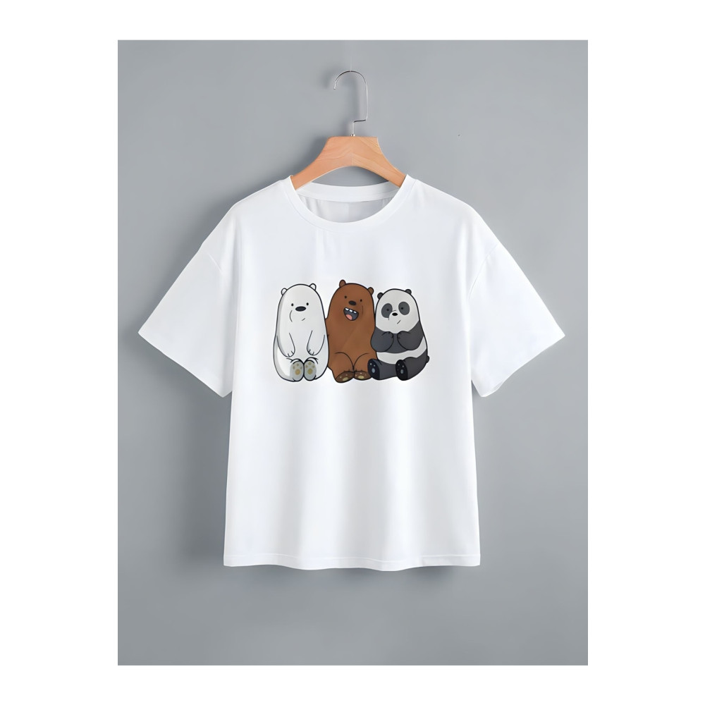 Serays moda Pandalar Baskılı Kız/erkek Çocuk Tişört 4-5 Beden Bayan T-shirt Fiyatı