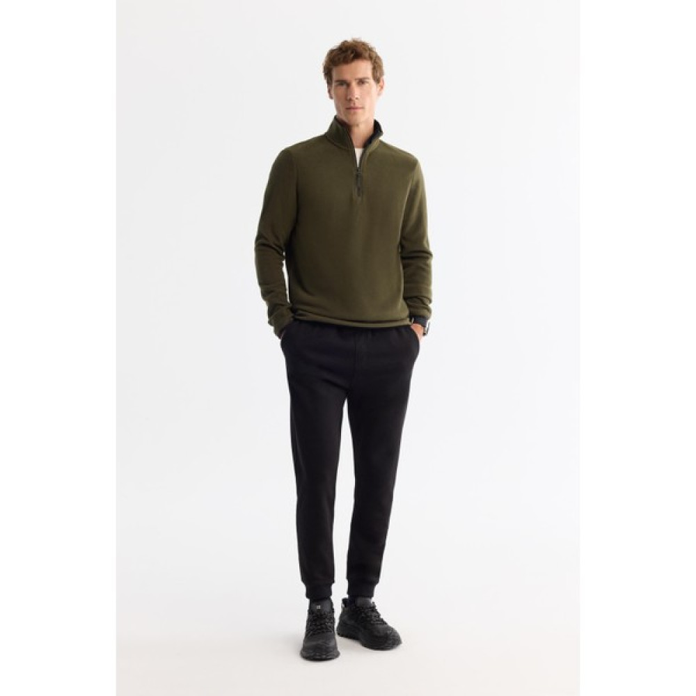 Serazat Erkek Siyah Soğuğa Dayanıklı Yarım Fermuarlı Dik Yaka Polar Sweatshirt - L - Haki Yeşil Oto Boyaları Fiyatı