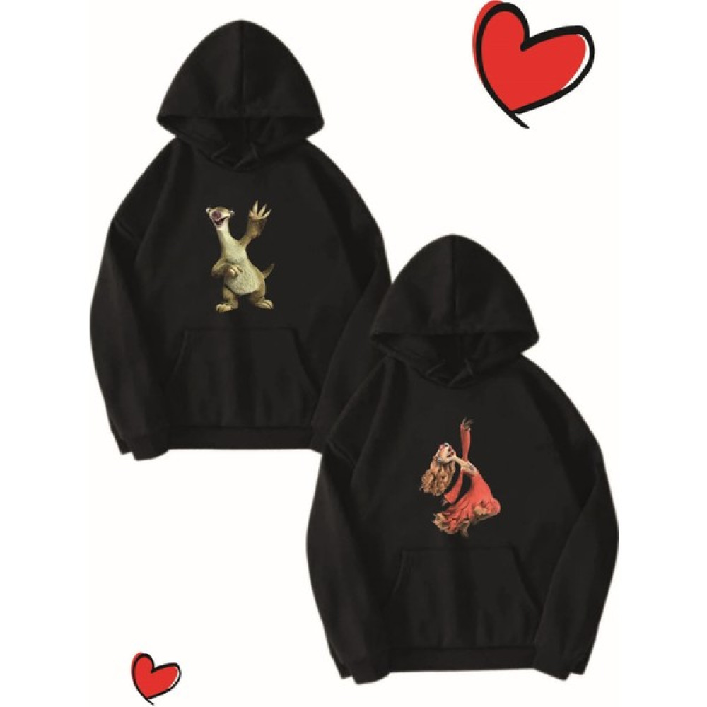 Serbella Unisex Sid Ve Sevgilisi Tasarımlı Sevgili Kapüşonlu Sweatshirt 2'Li Bayan Sweatshirt Fiyatı