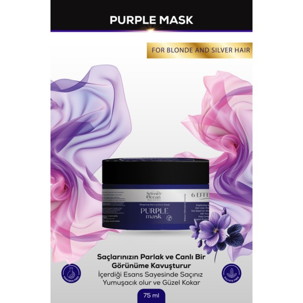 Serenity Ocean Sarı, Gümüş ve Platin Saçlar Için Mor Maske 75ML Vegan, Renk Koruyucu, Turunculaştırma Karşıtı Oto Boyaları Fiyatı