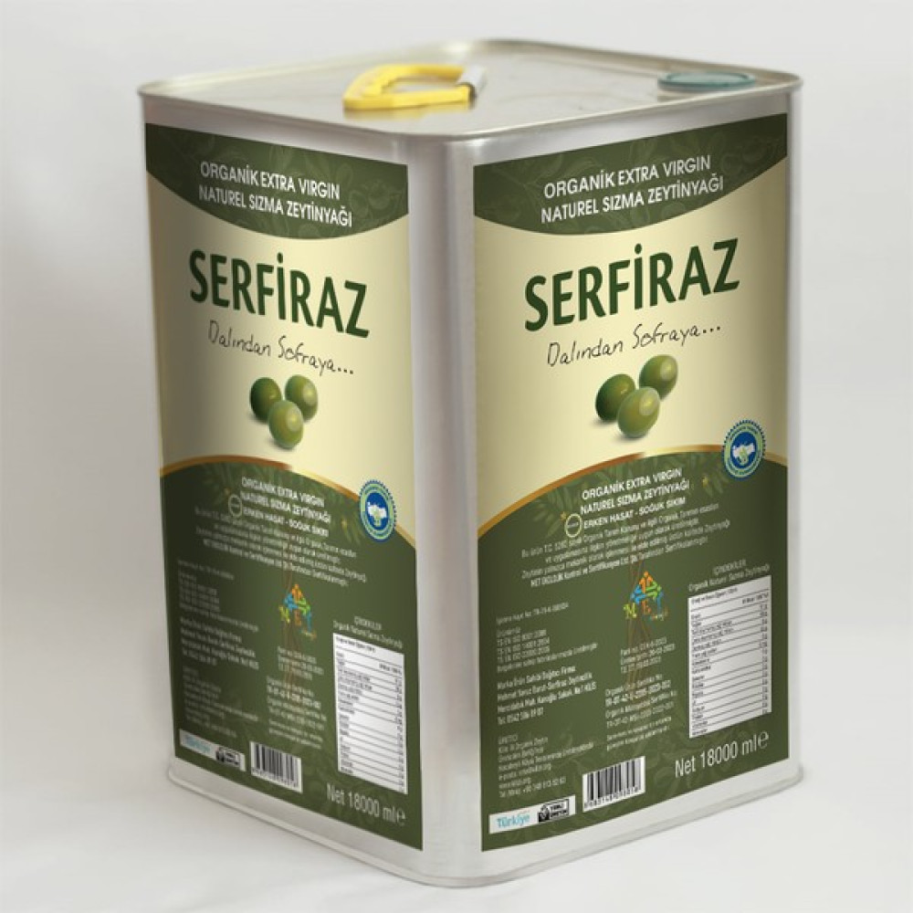 Serfiraz Ekstra Virgin,Soğuk Sıkım Organik Sertifikalı Zeytinyağı 18 Litre - 18 lt Oto Boyaları Fiyatı