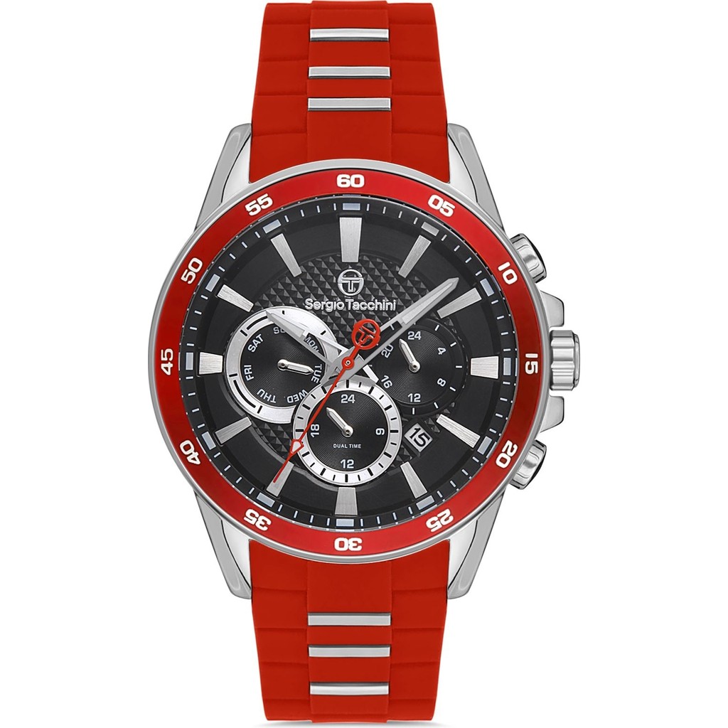 Sergio Tacchini ST.1.10310.3 Erkek Kol Saati - Kırmızı - Gümüş Kol Saatleri Fiyatı