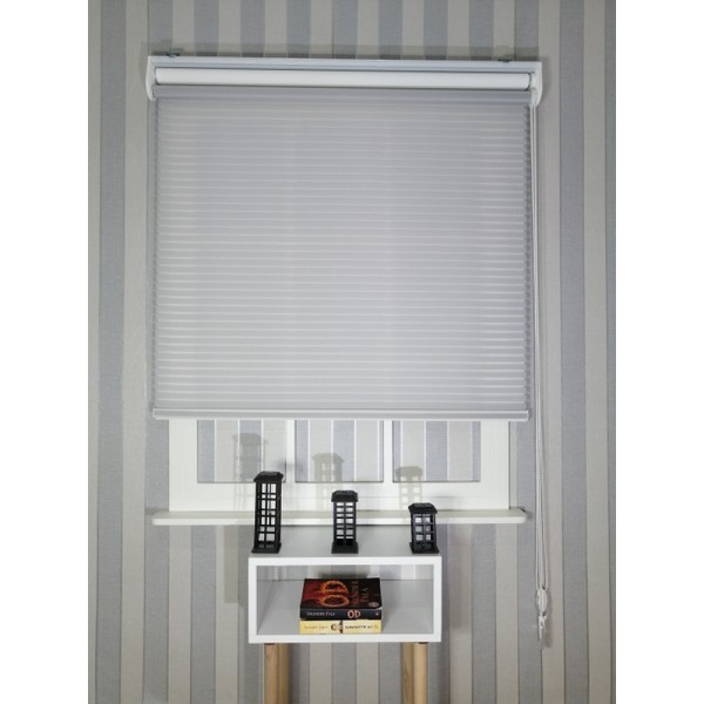 Serin Home Collection Açık Gri Yeni Sezon Çiftli Mekanizma Stor Tül ve Güneşlik - 40 x 200 cm Perde Fiyatı