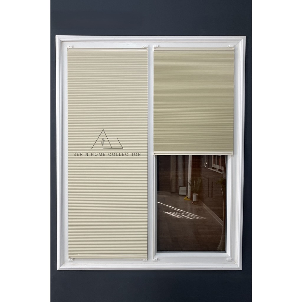 Serin Home Collection Honeycomb Krem Plise Perde Karartma ve Isı Yalıtım Özellikli - 60 x 120 cm Perde Fiyatı
