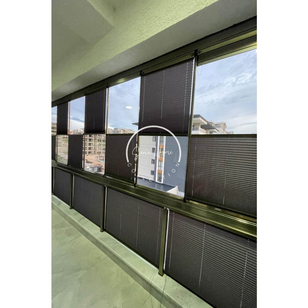 Serin Home Collection Katlanabilir Cam Balkon Plise Perde Antrasit (Kancalı Veya Vidalı Sistem) - 90 x 200 cm Perde Fiyatı
