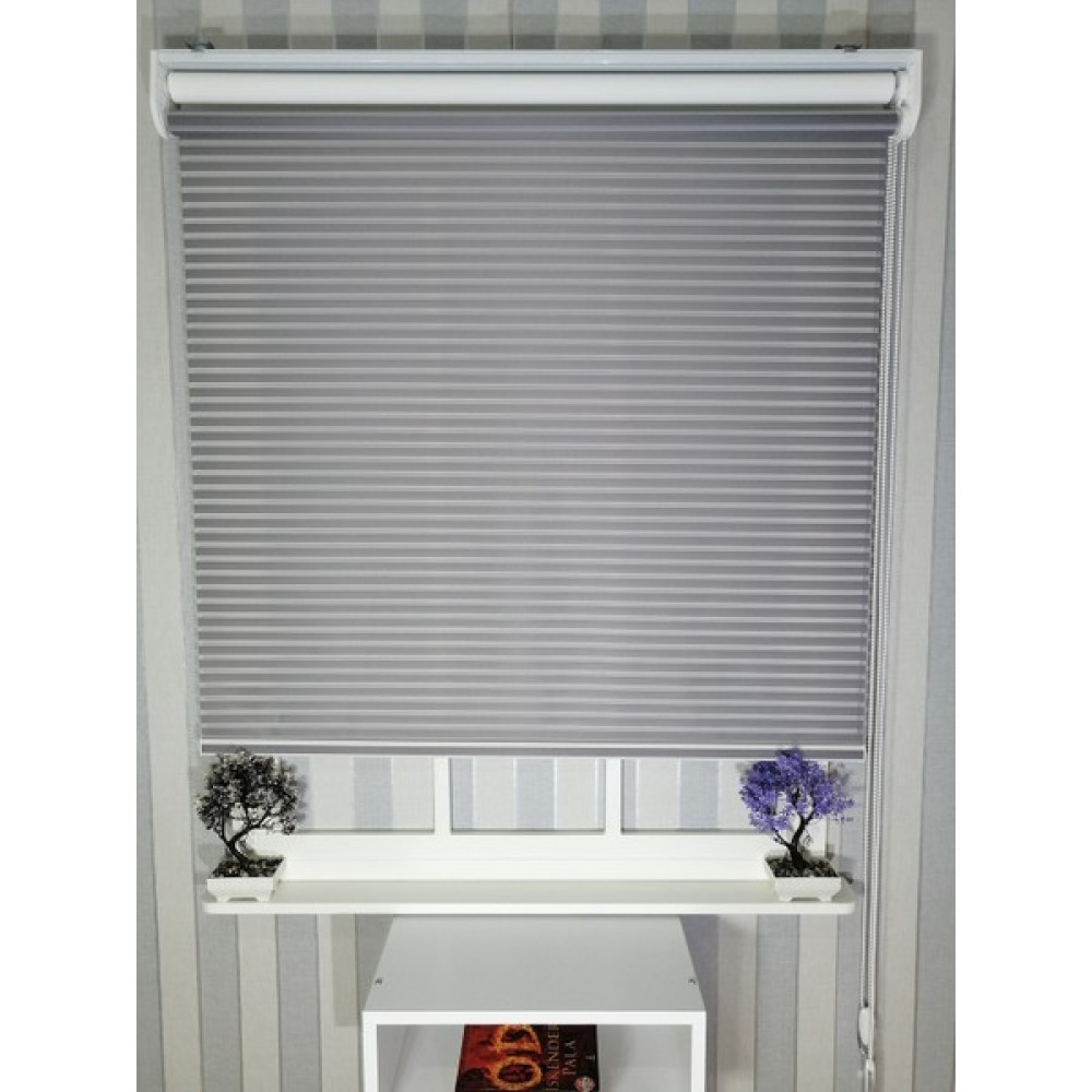 Serin Home Collection Koyu Gri Yeni Sezon Çiftli Mekanizma Stor Tül ve Güneşlik - 40 x 200 cm Perde Fiyatı
