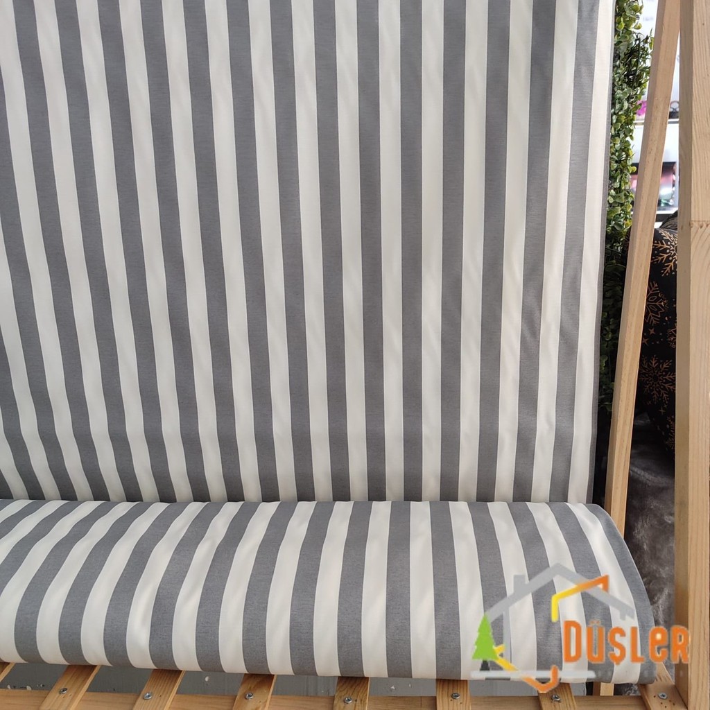 Şeritli Çizgili Desenli Su ve Leke Itici Panama Keteni Küçükçalık Premier Duck Kumaş Bezi 100X180 - Gri - Beyaz - 100 cm - 180 cm SSD / Solid State Drive Fiyatı