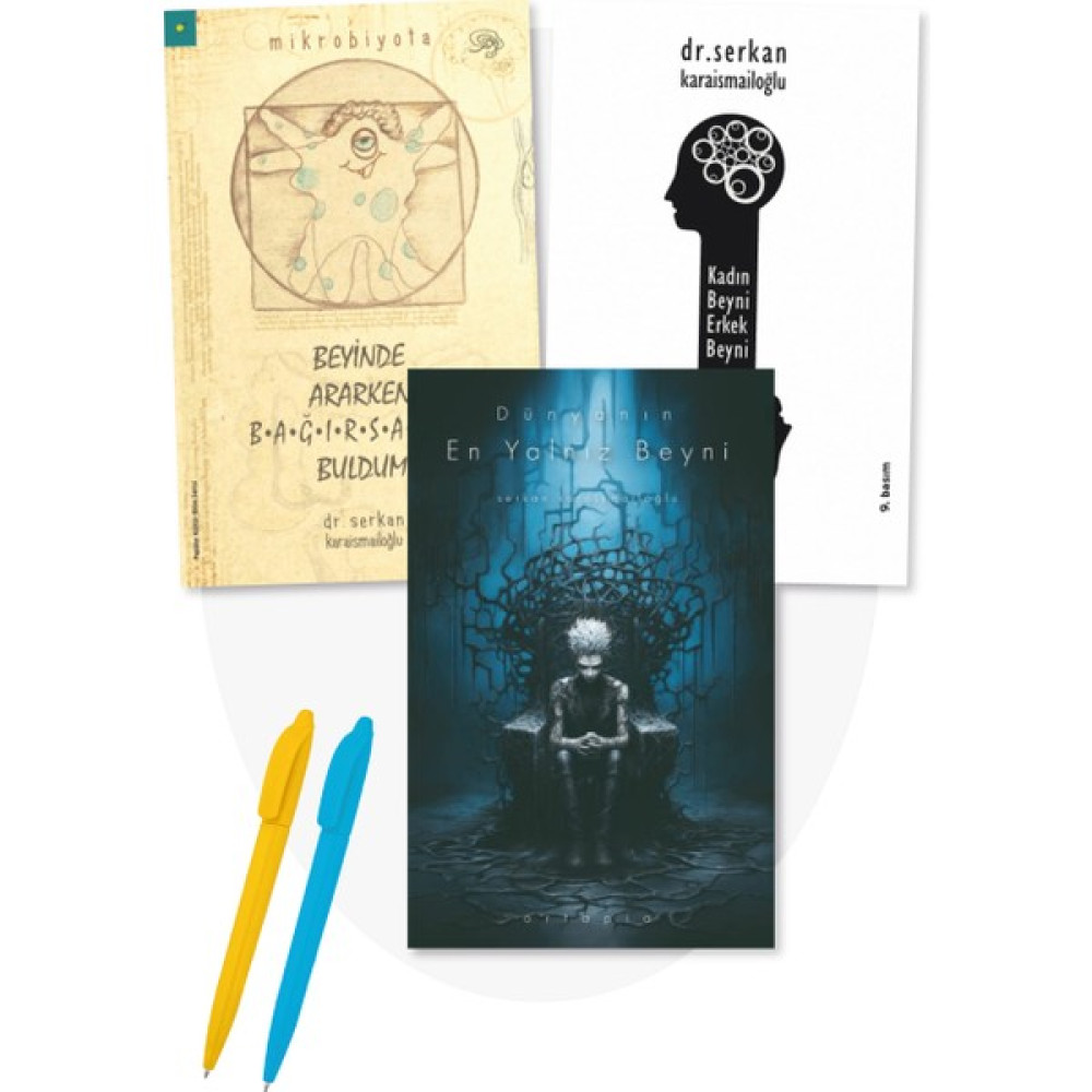 Serkan Karaismailoğlu 3 Kitap Set + Alfa Moda Kalem + Dünyanın En Yalnız Beyni + Beyinde Ararken Bağırsakta + Kadın Beyni Erkek Akademik Fiyatı