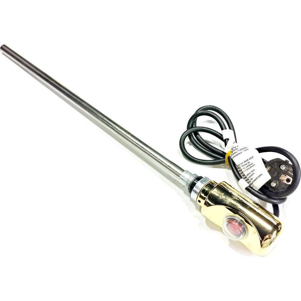 Sern 400W Altın Renk On/Off HP03 Model Havlupan Isıtıcı Rezistans 230V L:370mm 110cm TTR Fişli 1/2'' (Yarım Parmak) - Çamaşır Kurutma Makinesi El / Yüz Havlusu Fiyatı