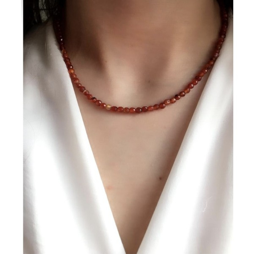 Serpil Jewellery Kahverengi 925 Ayar Gümüş Akik Doğaltaş Kolye Gümüş Kolye Fiyatı