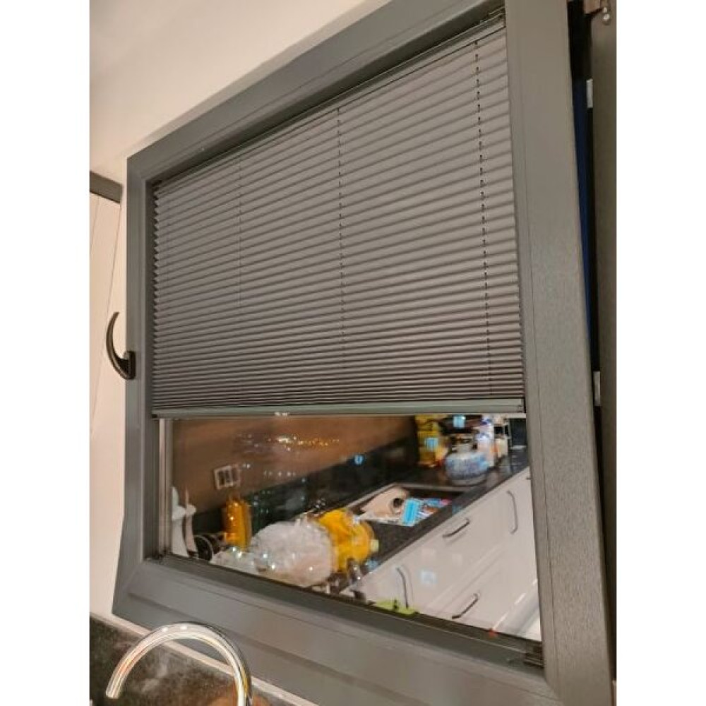 Serplise Cambalkon Perdesi (Vidalı Montaj) - Antrasit - 100 cm Stor Perde Fiyatı