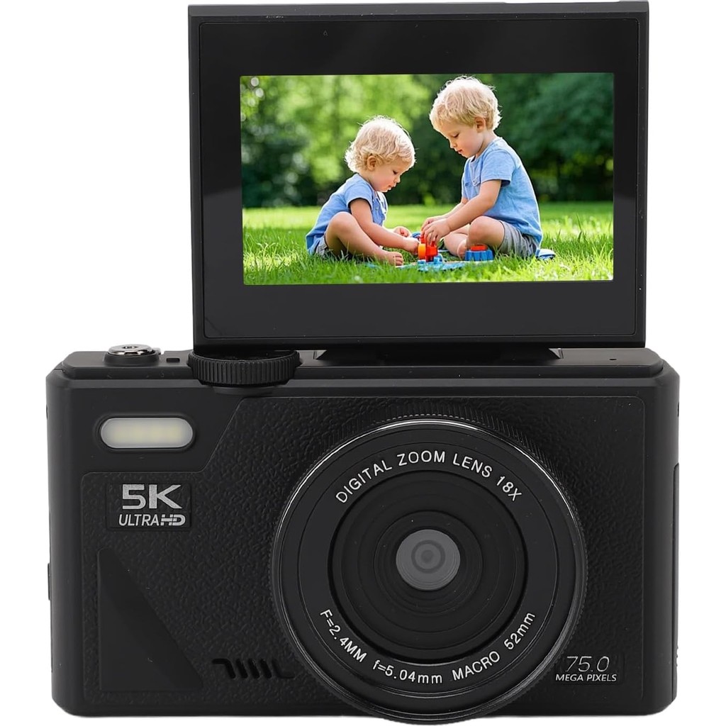 Serreha 5k Dijital Kamera 75MP Uhd, 18X Zoom Autofomas 3 Ekranlı Aynasız Kamera, Seyahat Için Retro Tarzı Fotoğrafçılık Kameraları, Portreler, Vlog... Dijital Fotoğraf Makineleri Fiyatı