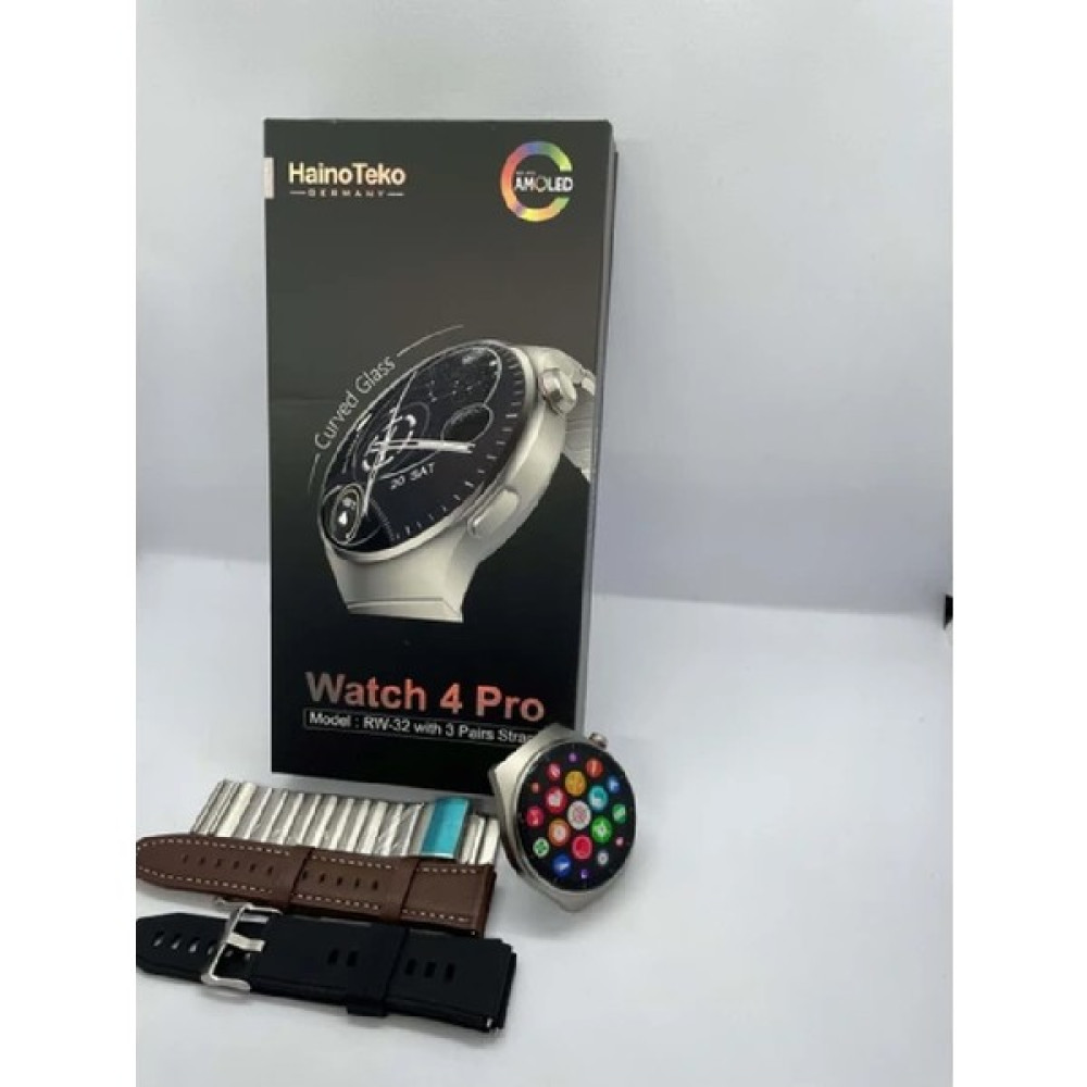 Serreha Haino Teko Watch 4 Pro ( RW32 Curved Amoled Ekran ) Gümüş Renk- 3 Kordon Akıllı Saat Oto Boyaları Fiyatı