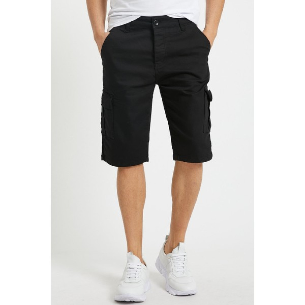 Serseri Jeans Erkek Siyah Kargo Kapri Slim Fit Cepli Şort Erkek Şort Fiyatı