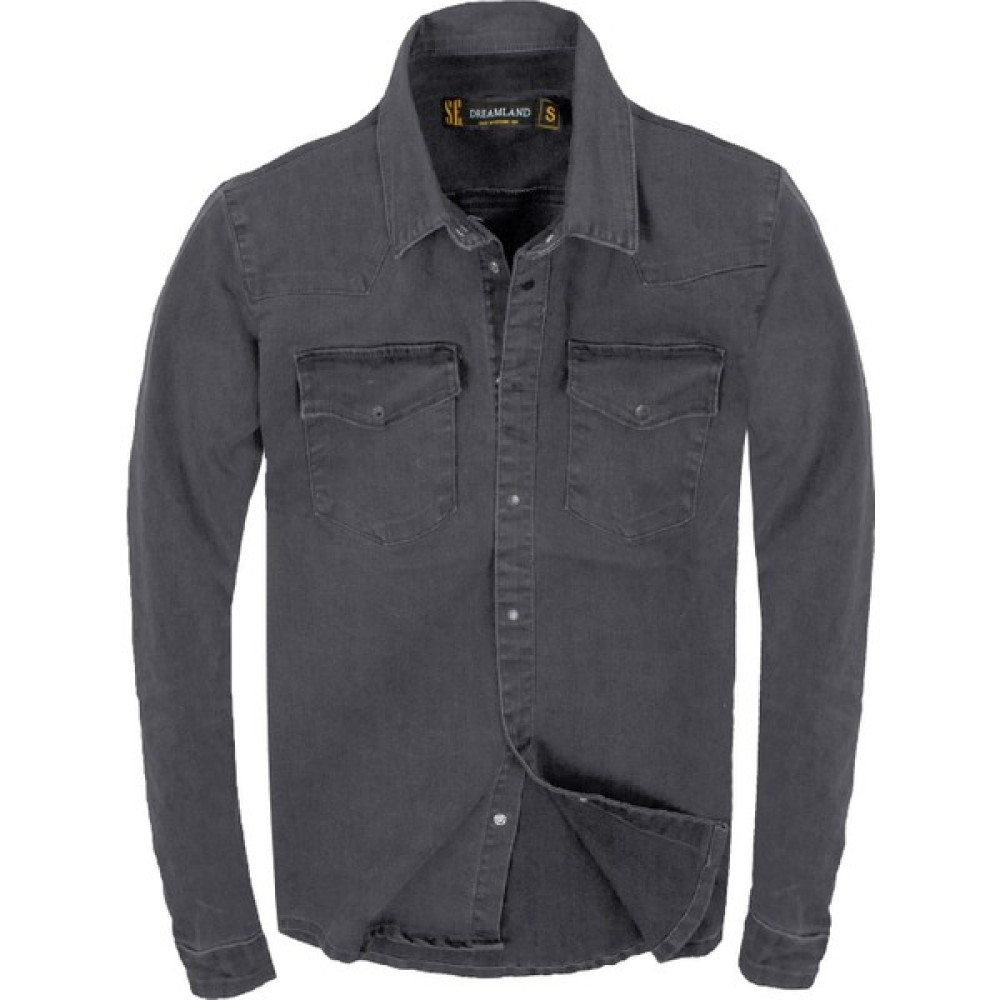 Serseri Jeans Gri Renk Çıt Çıt Düğmeli Çift Cep Kot Gömlek Erkek Gömlek Fiyatı