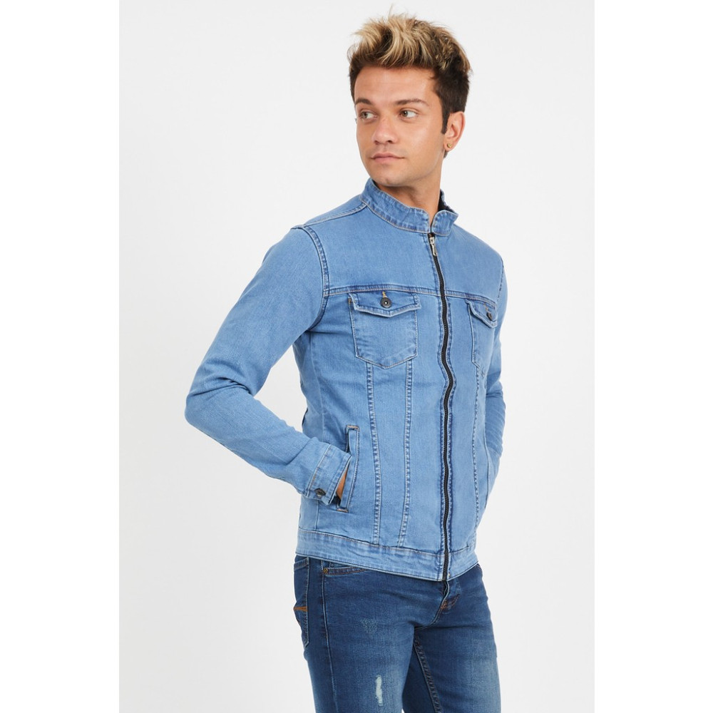 Serseri Jeans Slim Fit Fermuarlı Likralı Erkek Açık Mavi Kot Ceket Giyim & İç Giyim Fiyatı