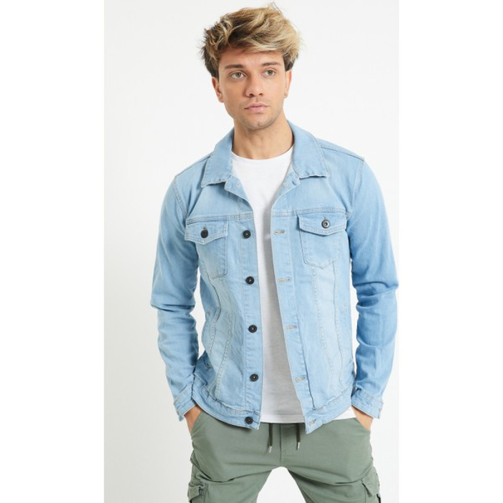 Serseri Jeans Slim Fit Likralı Erkek Buz Mavi Kot Ceket Erkek Ceket Fiyatı
