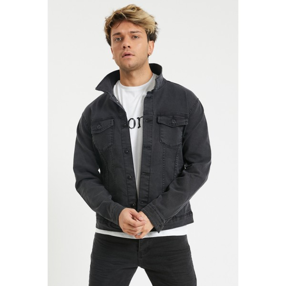 Serseri Jeans Slim Fit Likralı Erkek Füme Renk Kot Ceket Erkek Ceket Fiyatı